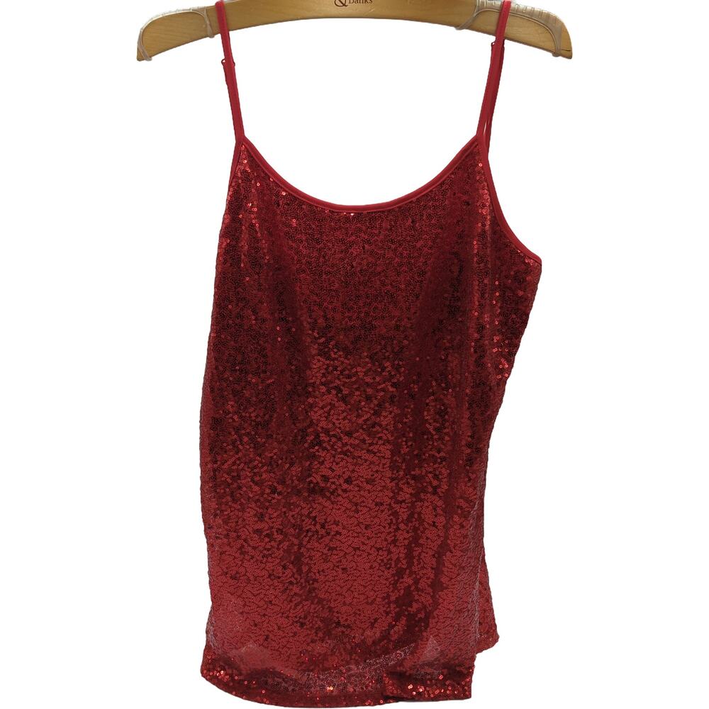 L&B L NWT Red Sequin Cami Top